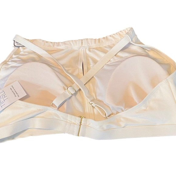TIME & TRU 3X Plus 24W-26W Cream Vanilla Dream Pique Key Halter Bikini TOP NWT - Picture 6 of 7